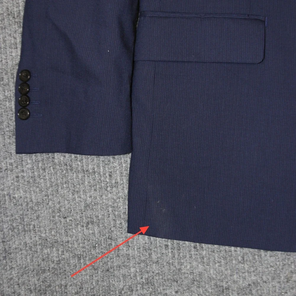 Ralph Ralph Lauren Blazer Mens 42R Navy Wool‎ Pinstripe Made for Dillards